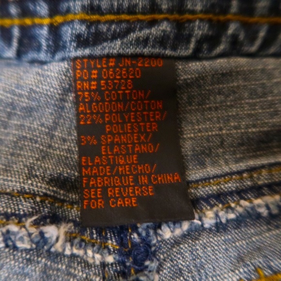 Y2K Dollhouse “You are beautiful” Denim Jeans Size 1/2 Mid-Rise Flared - Picture 5 of 9